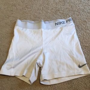 white nike pros